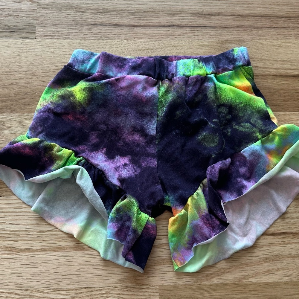Handmade- Toddler Tie-Dye Ruffle Shorties
